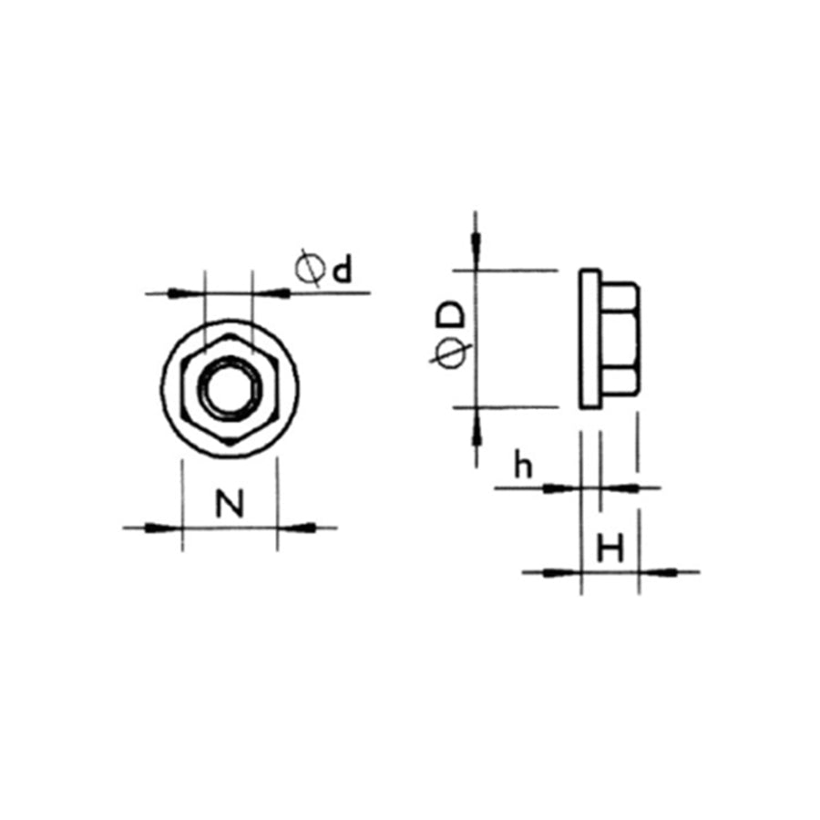 Flanged Nut – Steel, Zinc Plated (Blue Passivated)