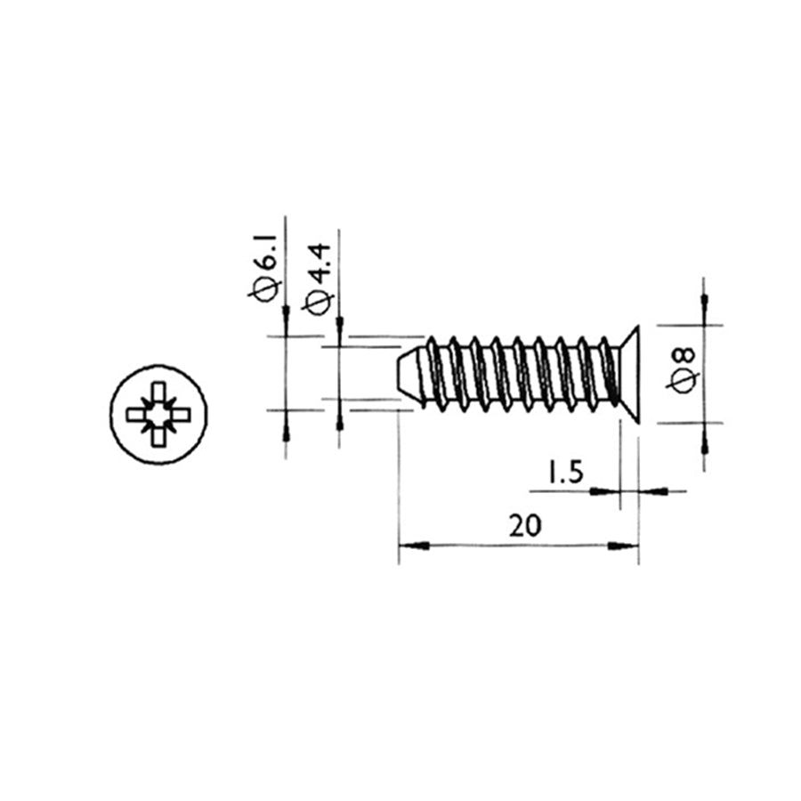 Countersunk Head Cross Recessed Self-Tapping Screw