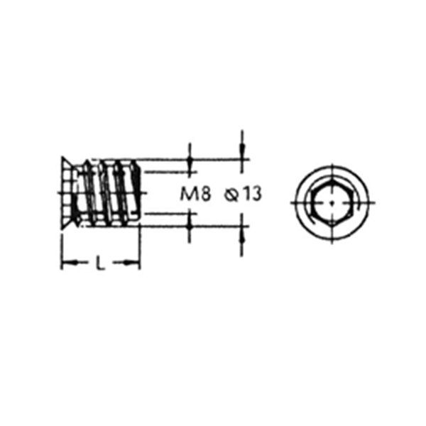 Hex Socket Embedded Nut SHX0024 Ø13 M8