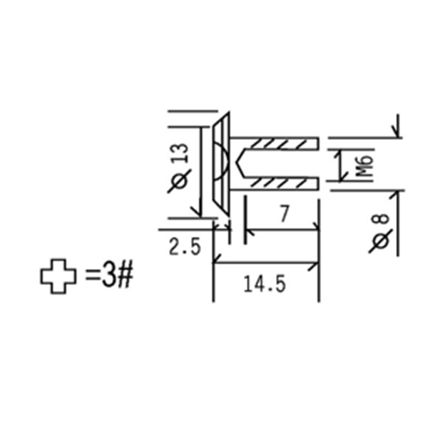 Cross Recessed Flat Head T-Nut