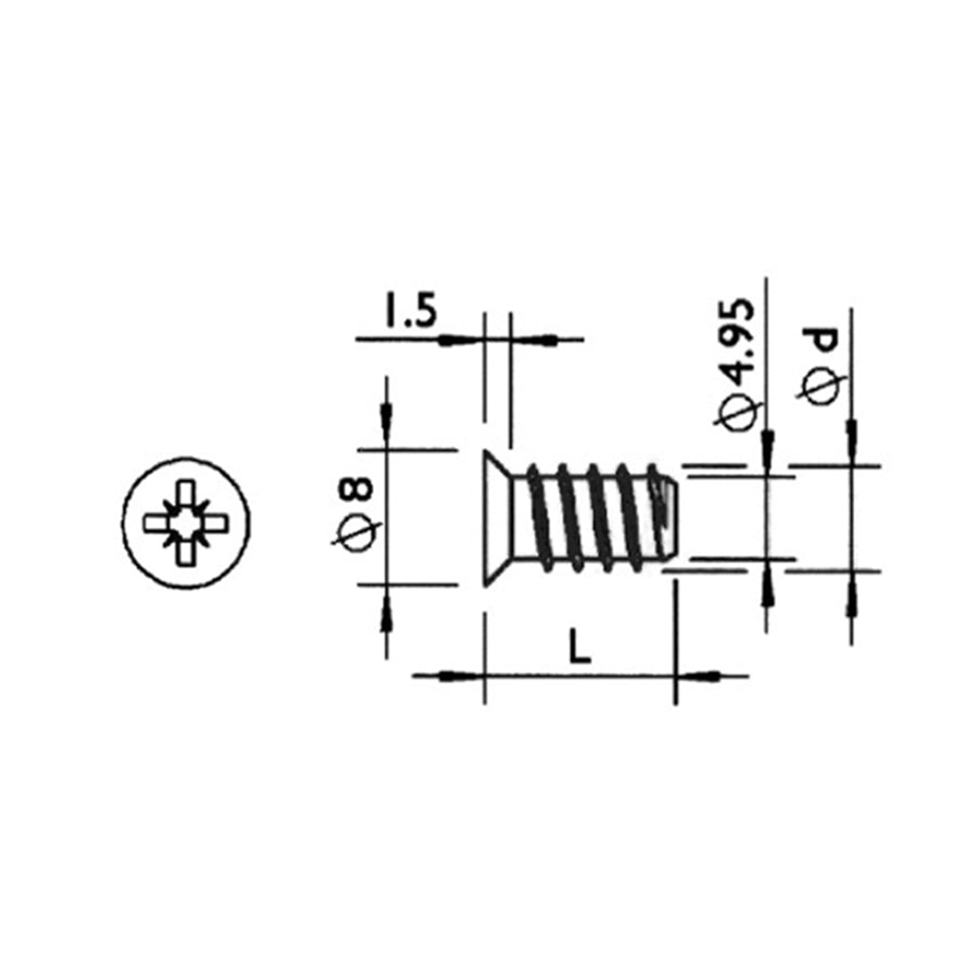 Countersunk Head Cross Recessed Self-Tapping Screw