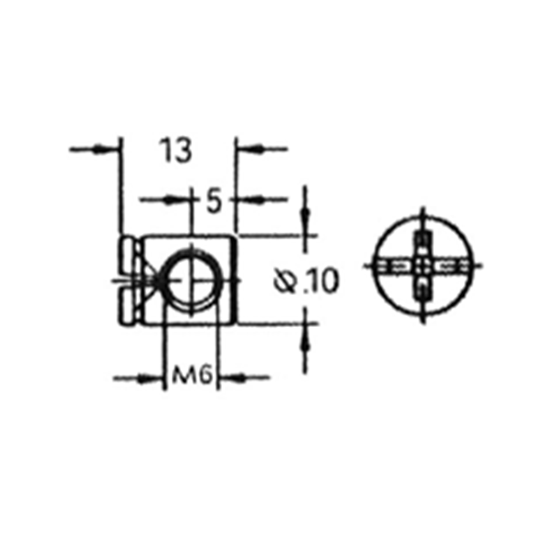 Cross Recessed Cylindrical Nut Ø10 M6