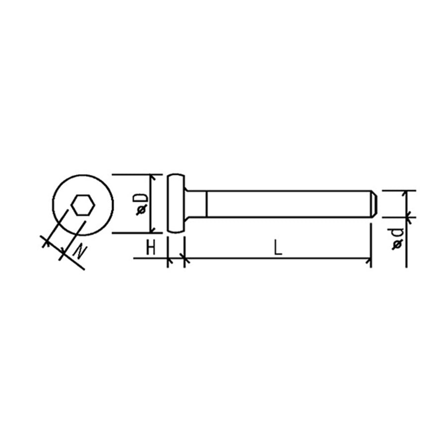 Hex Socket Countersunk Screw Class 4.8