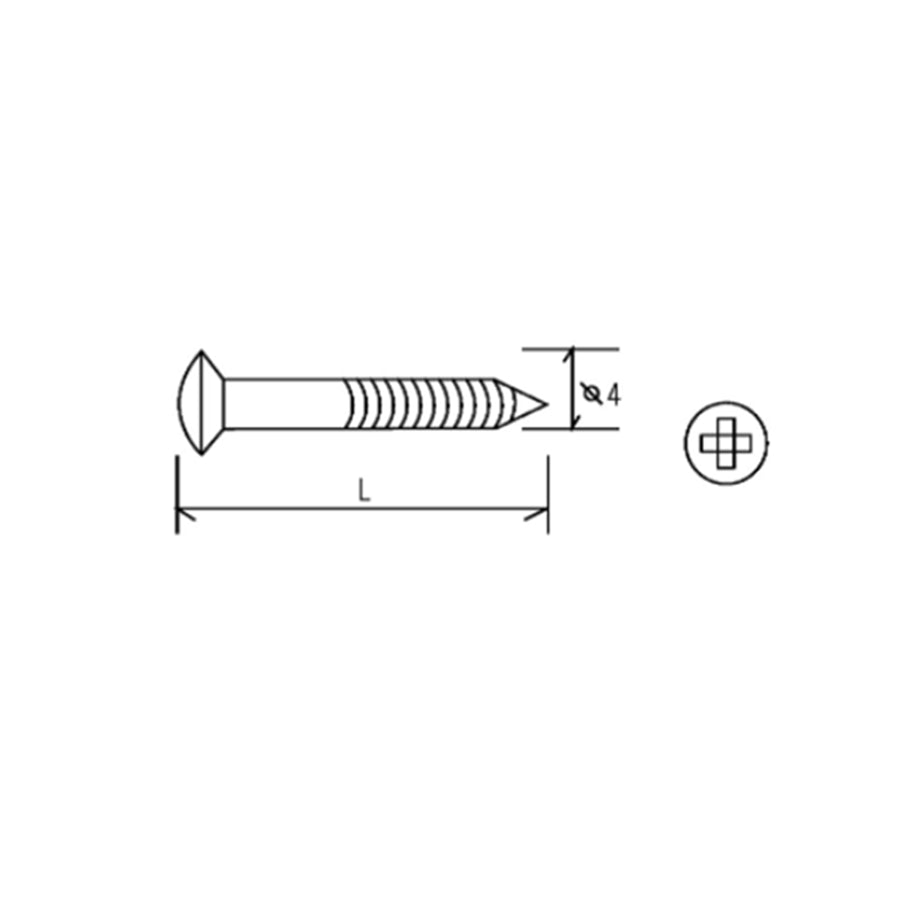 Cross Recessed Oval Countersunk Self-Tapping Screw