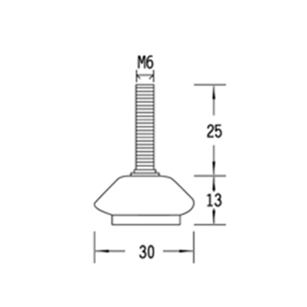 Adjustable Foot with Rubber Base QH00004