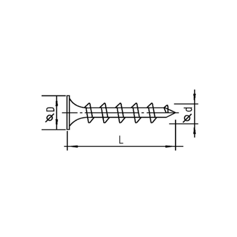 Hardwood Self-Tapping Screw (Coarse Thread)