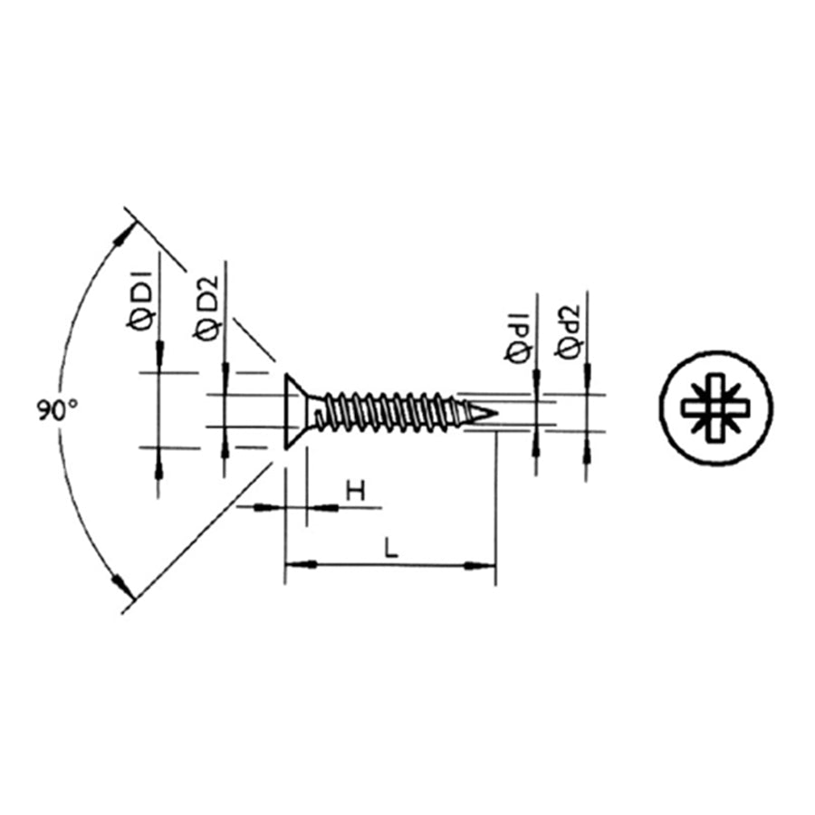 Reinforced Head Self-Tapping Chipboard Screw DIN